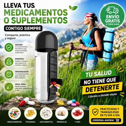 BOTELLA PARA AGUA CON PASTILLERO