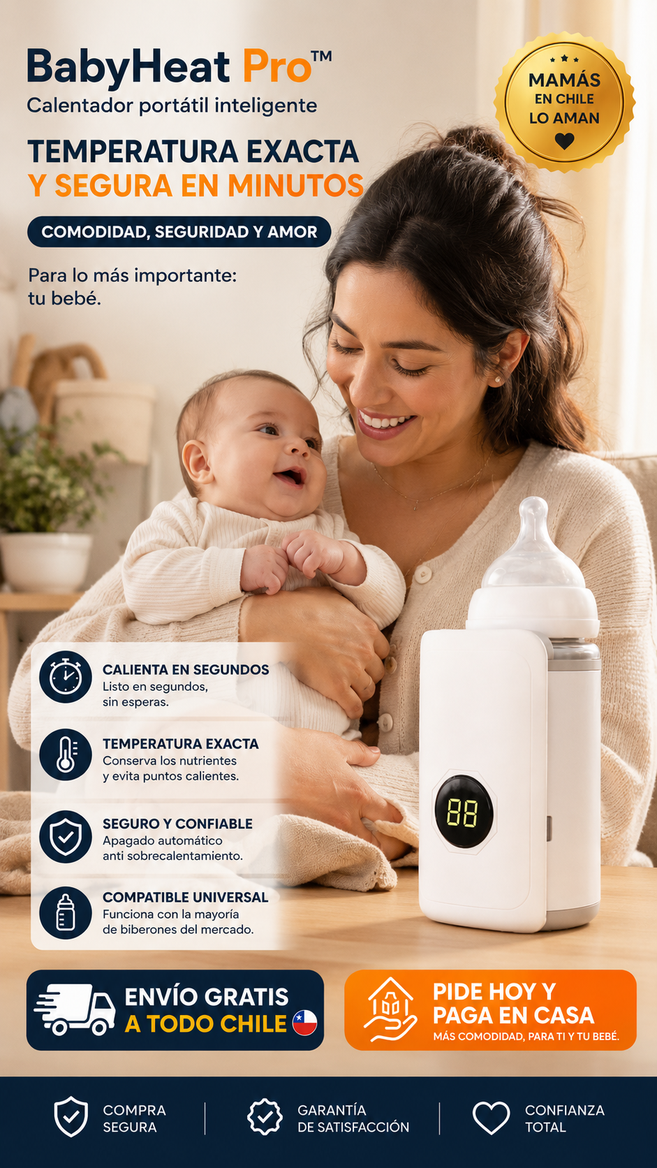 BabyHeat Pro™ – Calentador portátil inteligente, temperatura exacta y segura en minutos